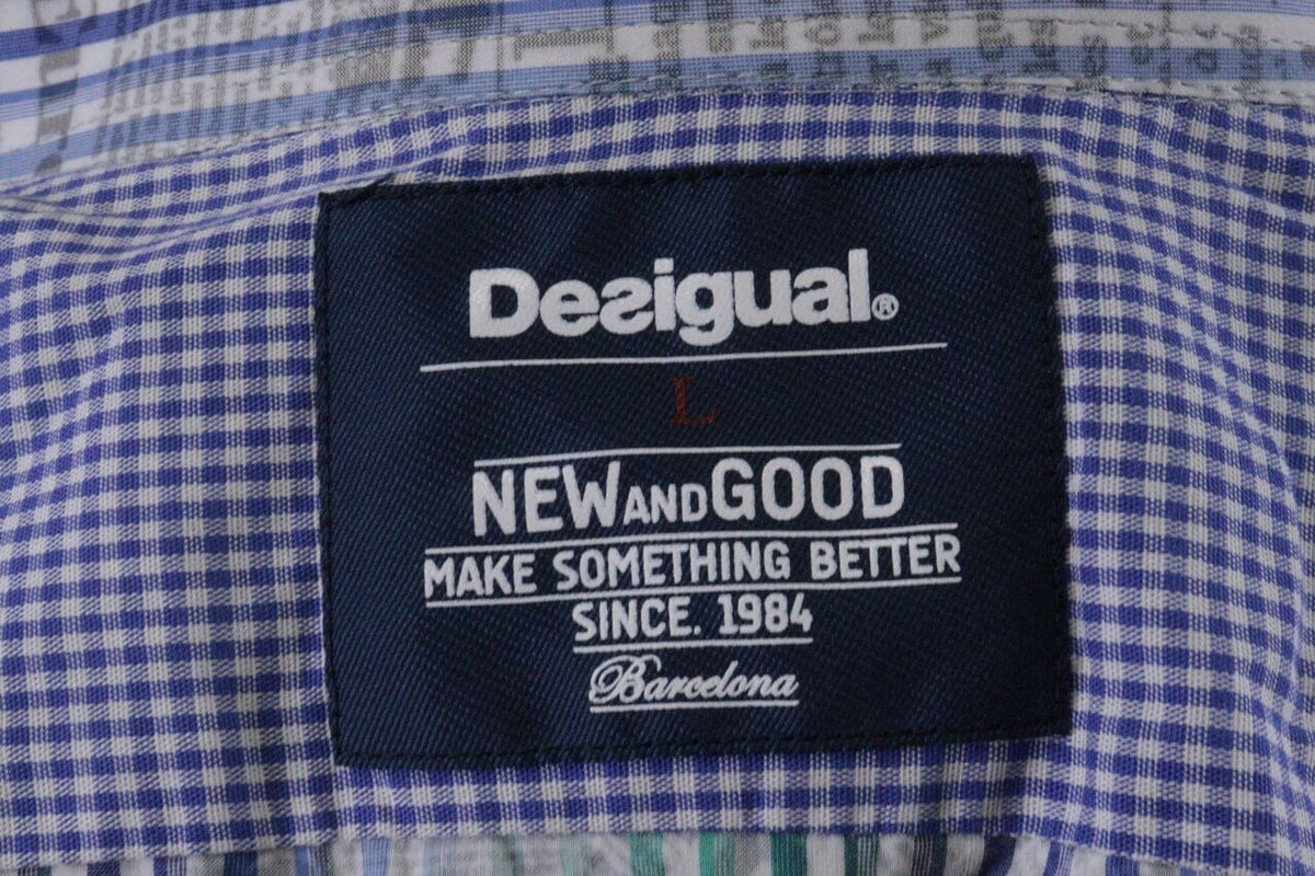 Desigual Barcelona Multicolor Striped Long Sleeve Button Down Shirt – Size L