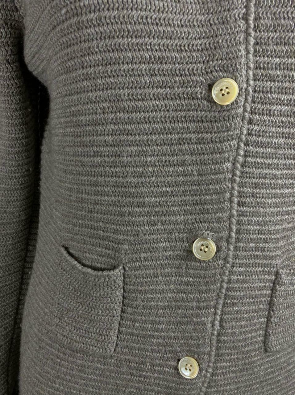 Hemisphere Grey Knit Button Up Long Sleeve Cardigan Dress – Women's 40