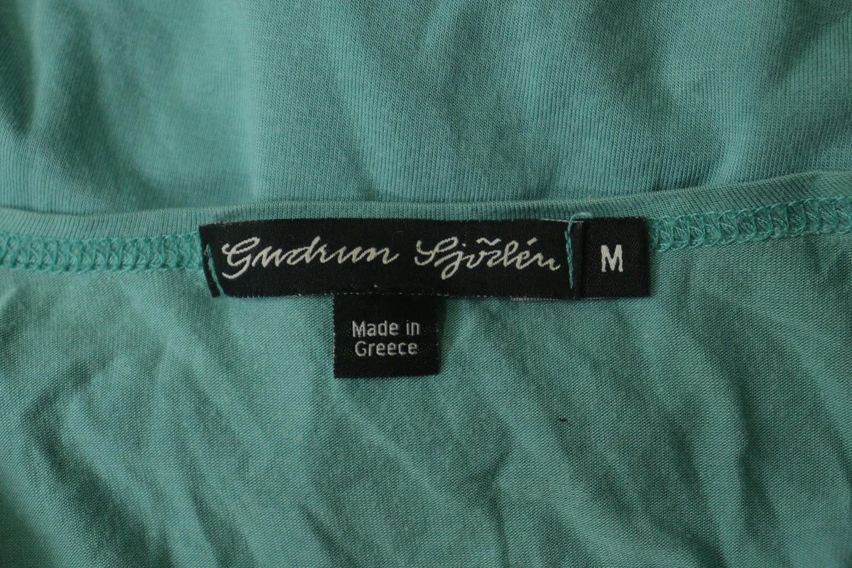 GUDRUN SJODEN Green Modal Knit Round Neck Long Sleeve Blouse Tunic Top – Size M