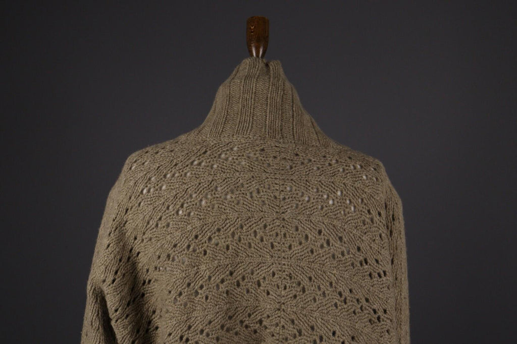 OSKA Brown Wool Knit Long Sleeve Drape Cardigan Sweater – Size 2