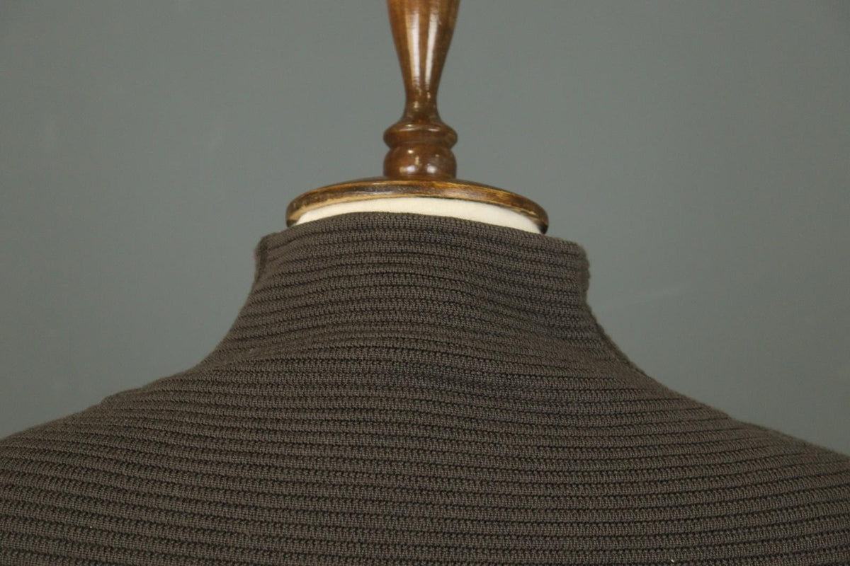 ANNETTE GORTZ Brown 100% Wool Tight Knit High Neck Pullover Sweater – Size XS