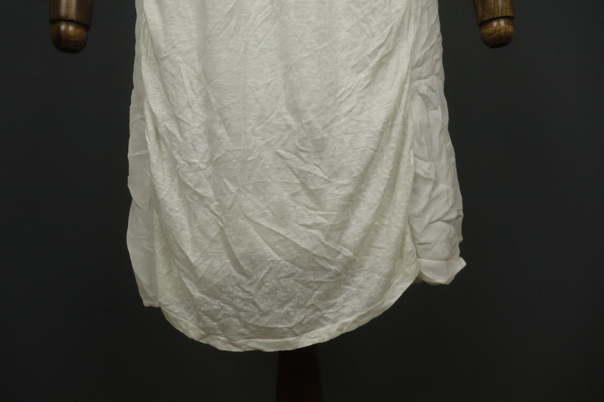 TRANSIT PAR-SUCH White 100% Viscose Sleeveless V-Neck Wide Strap Tank Dress Sz 4