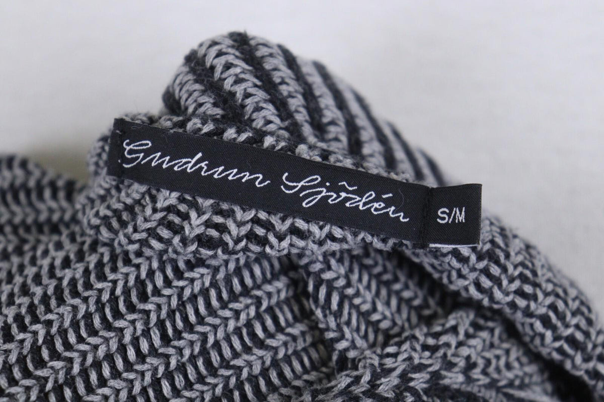 GUDRUN SJODEN Gray Black Striped Long Sleeve Blouse Top – Size S / M