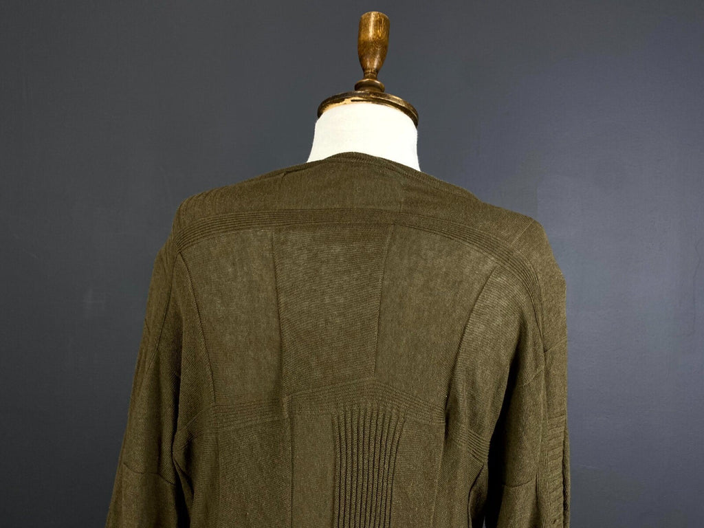 OSKA Khaki Wool Knit Long Sleeve Lagenlook Button Blouson Dress – Size 2