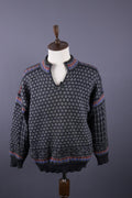 DALE OF NORWAY Sport Black Fair Isle Wool Knit Ski Sweater – Size XL