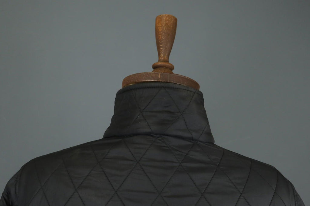 BARBOUR Black Belted Waist & Neck Long Sleeve Snap Front Quilted Jacket – Size 38