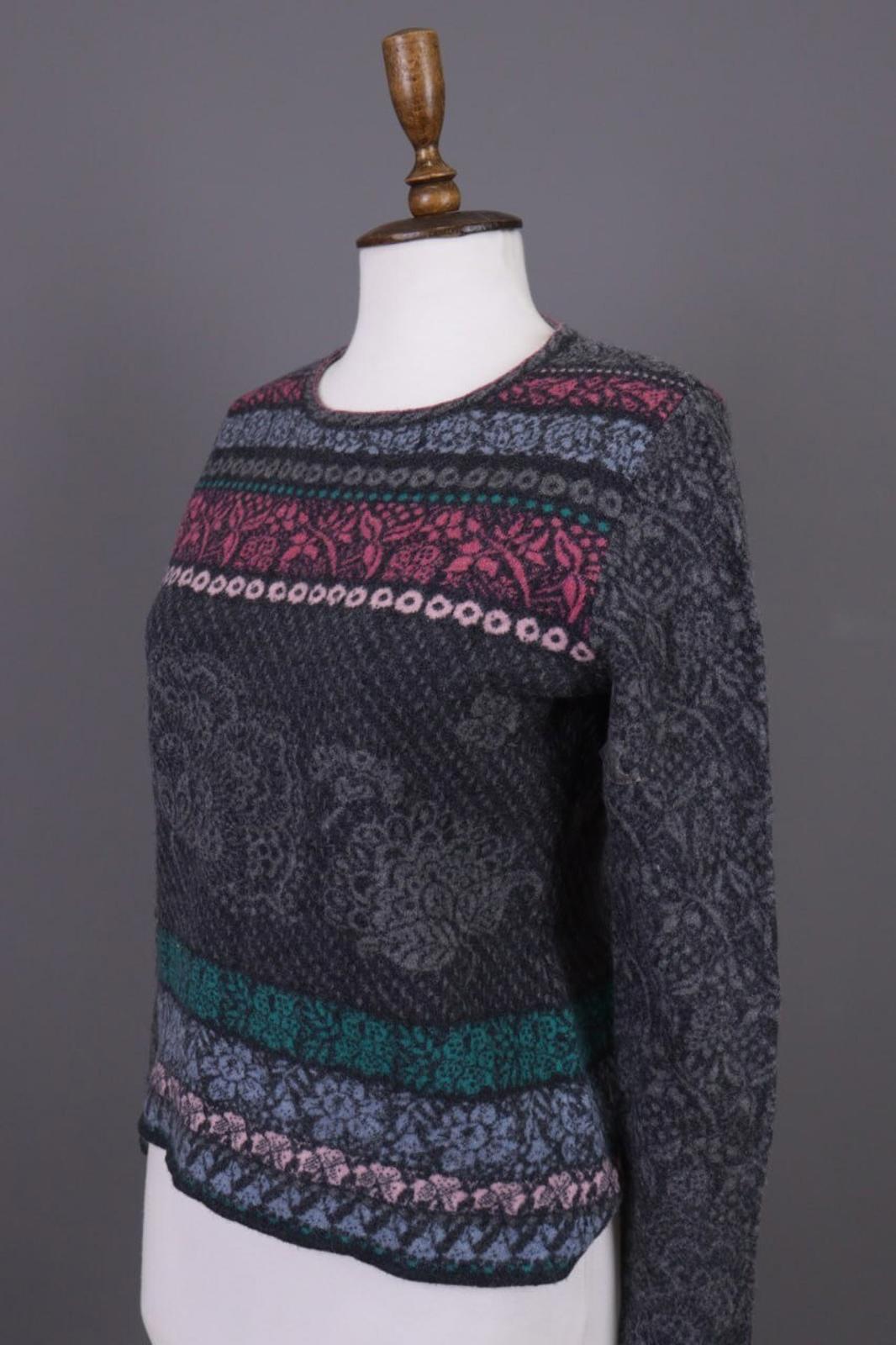 IVKO Multicolor Floral Jacquard Wool Knit Jumper Sweater – Size M / 38