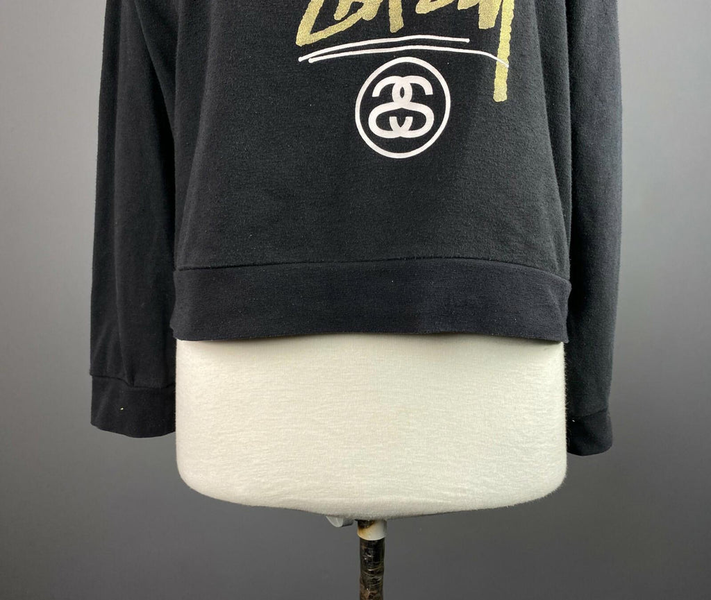 STUSSY One World Black Cotton Big Logo Sweater – Size L