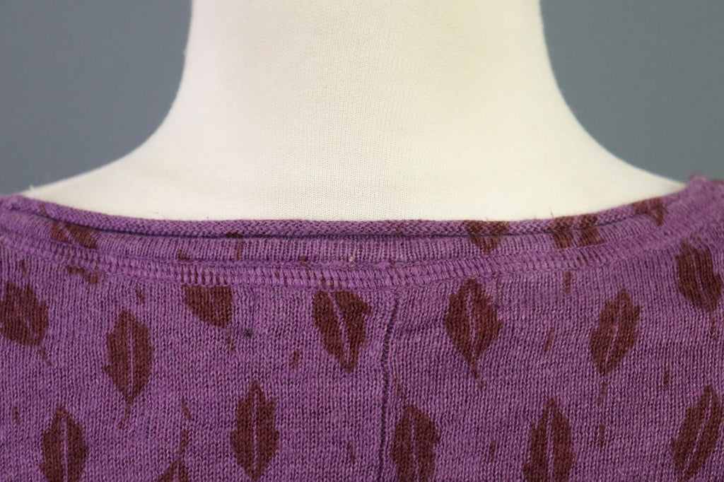 GUDRUN SJODEN Purple 100%Linen Round Neck Short Sleeve Sweater Dress – Size S