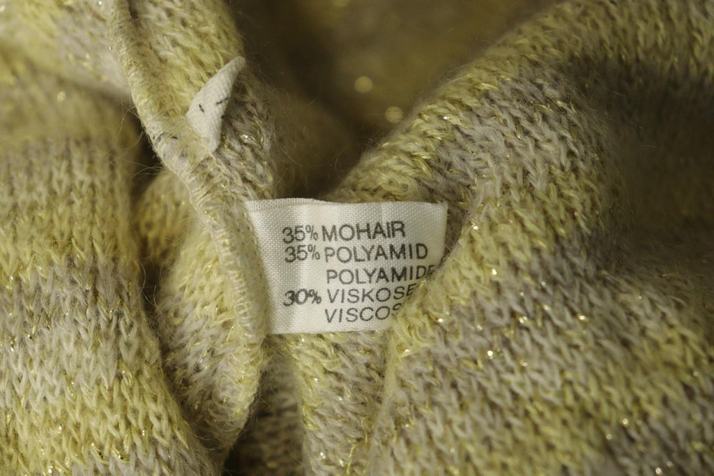 ESCADA Beige Knitted Casual Raglan Sleeve Metallic Open Front Cardigan – Size 38