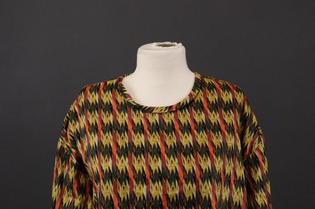 ISABEL MARANT ETOILE Multicolor Abstract Long Sleeve Blouson Top Shirt – Size 38
