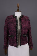 The Kooples Purple Embroidered Open Front Cardigan Jacket – Size 32