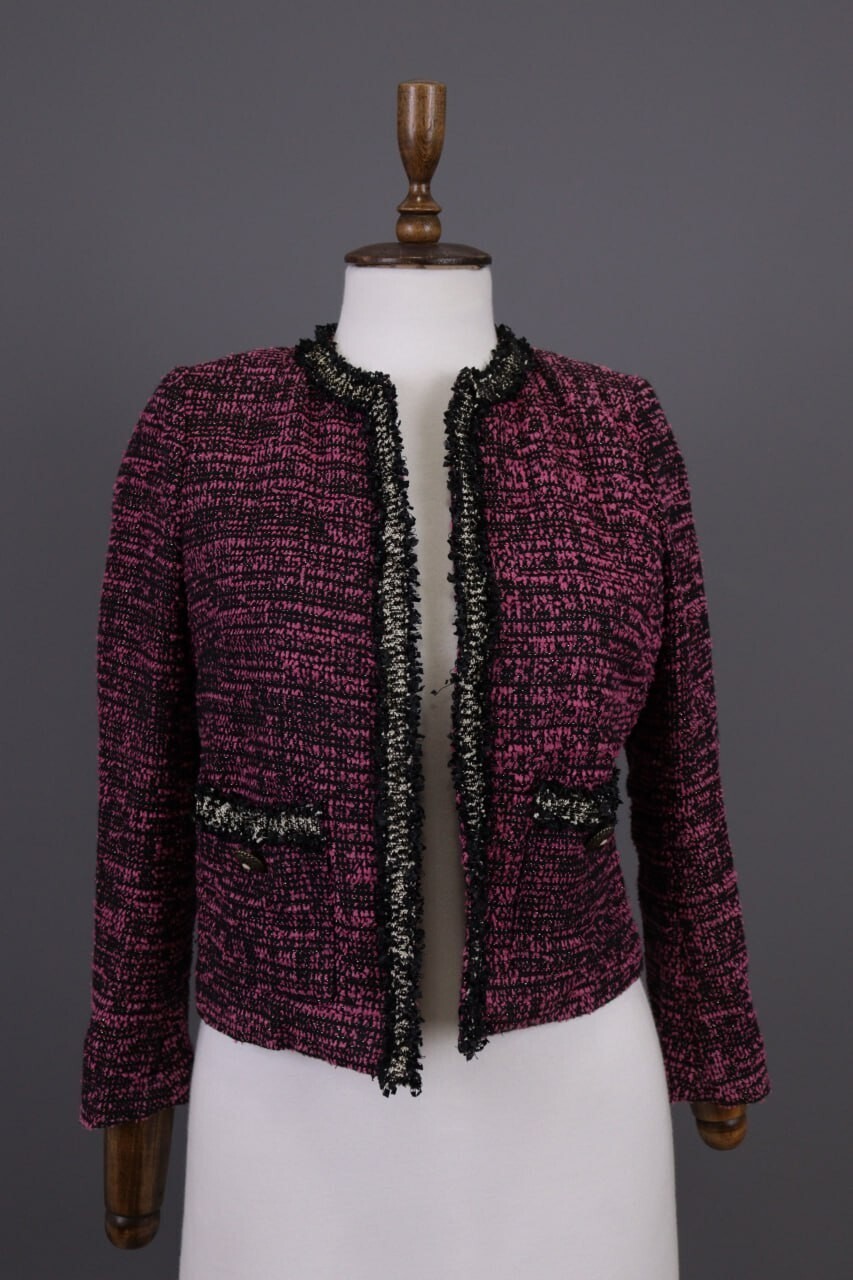 The Kooples Purple Embroidered Open Front Cardigan Jacket – Size 32