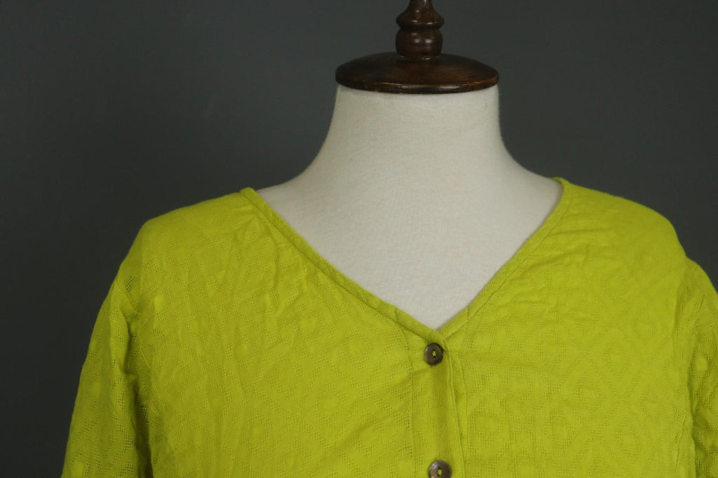 GUDRUN SJODEN Lemon Regular Fit Long Sleeve Button Front Shirt Dress – Size M
