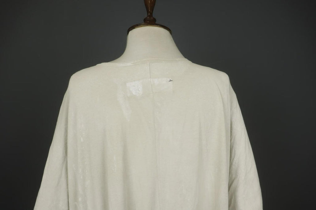 RUNDHOLZ DIP White 3/4 Sleeve Crew Neck Asymmetrical Hem Pullover T-Shirt Dress