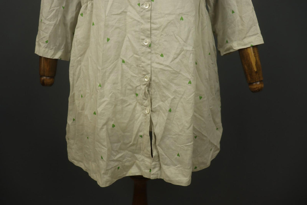GUDRUN SJODEN Multi Embroidered Floral Cotton Button Front Shirt Dress – Size M