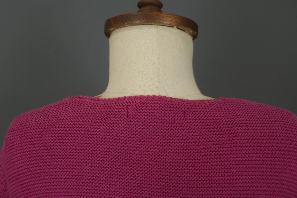 GUDRUN SJODEN Pink Cotton Knitted Round Neck Long Sleeve Cardigan Sweater – Size M