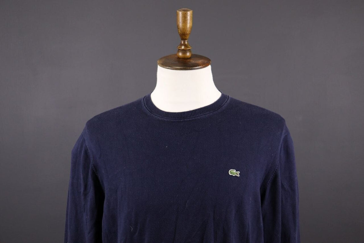 Lacoste Blue Vintage Knit Long Sleeve Sweater – Size FR 8 / US 3XL