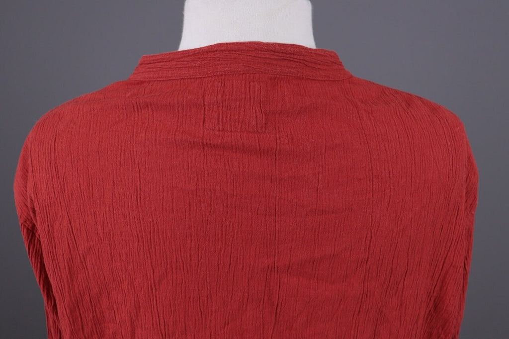 Gudrun Sjoden Red Button Down Asymmetrical Long Sleeve Top Shirt – Size XL