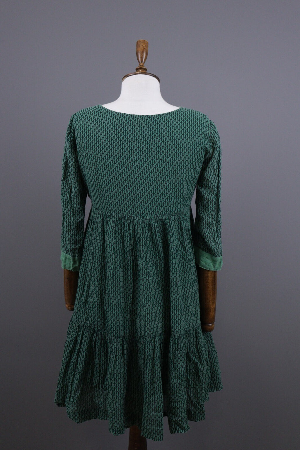 BA&SH Tanja Green Lagenlook Relaxed 3/4 Sleeve Blouson Dress – Size 0 / XS