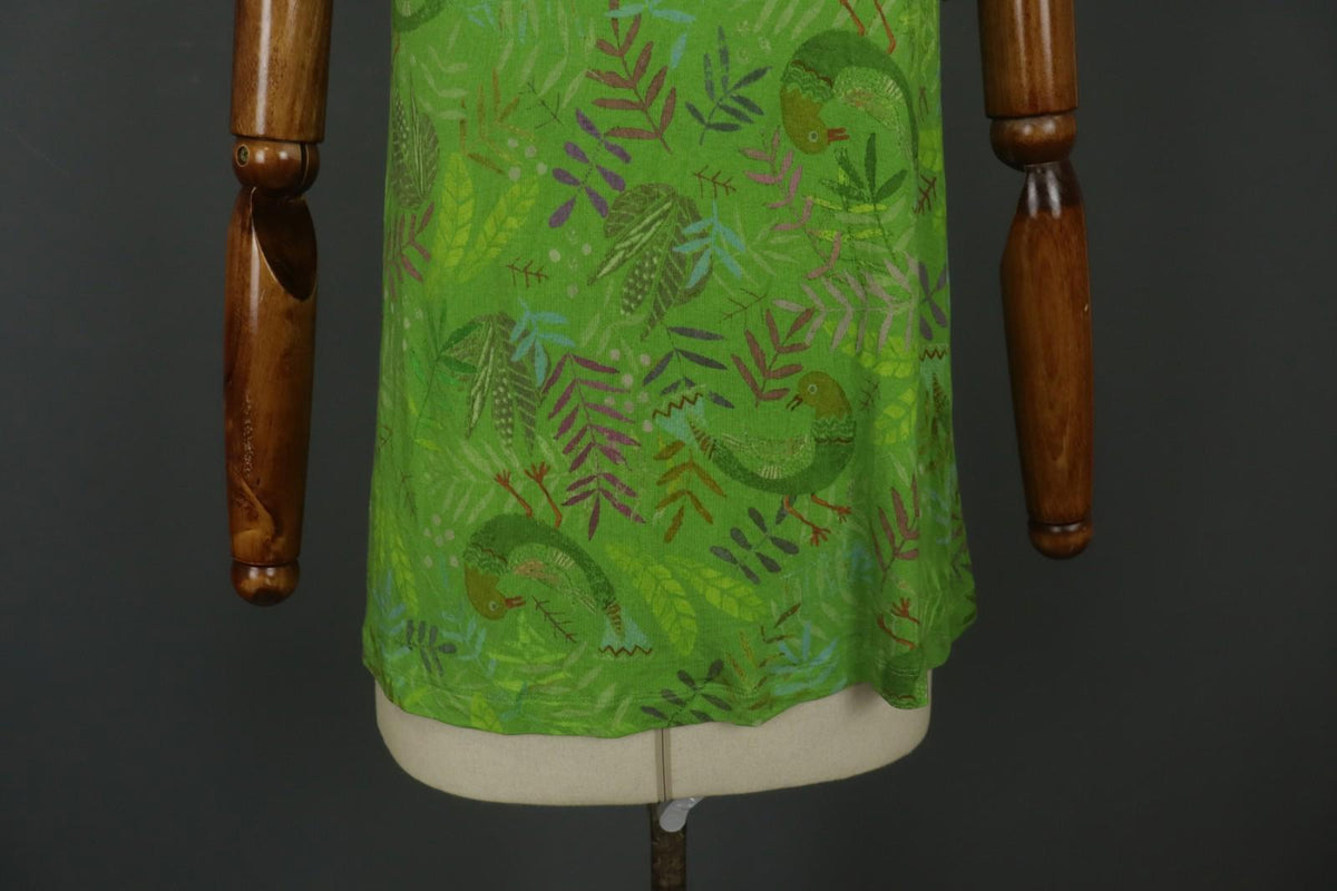 GUDRUN SJODEN Green Geometric Long Sleeve Round Neck Pullover Blouse Top – Size S