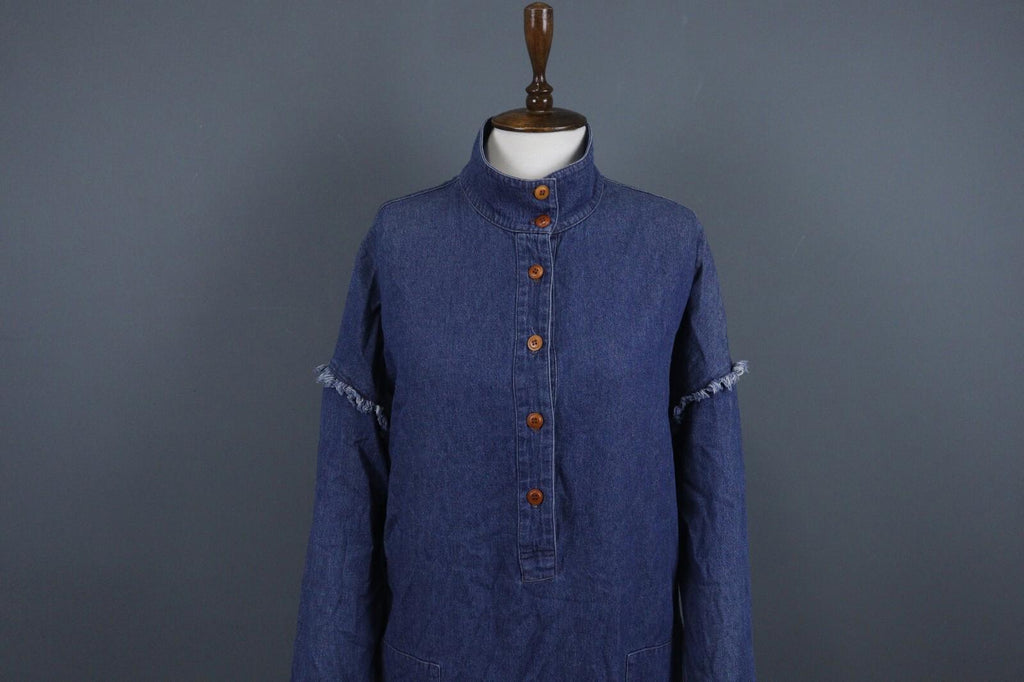 RAQUEL ALLEGRA Blue Lightweight Pockets Button Front Shirt Dress – Size 2