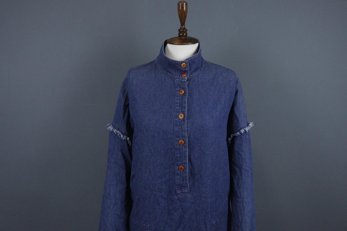 RAQUEL ALLEGRA Blue Lightweight Pockets Button Front Shirt Dress – Size 2