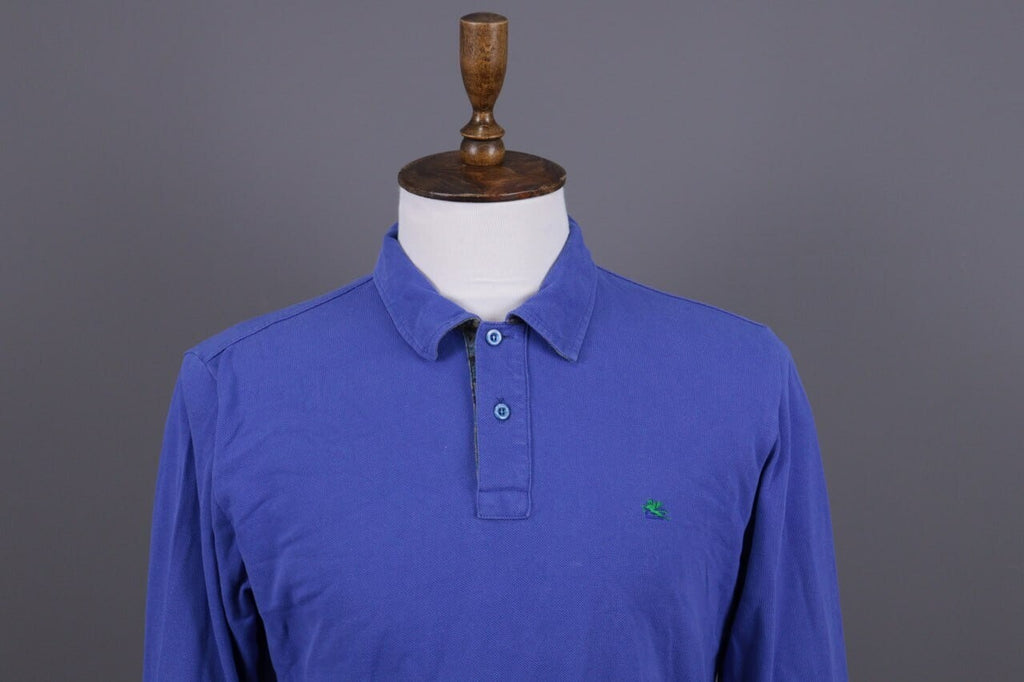 ETRO Milano Blue Collared Paisley Pullover Sweater – Size XL