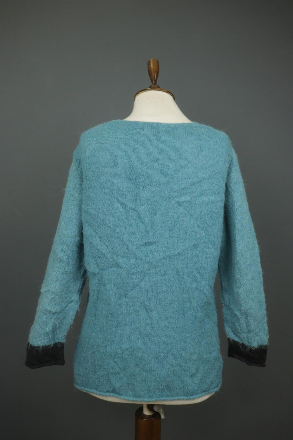 GUDRUN SJODEN Blue Tight Knit Casual Long Sleeve V-Neck Pullover Sweater – Size M