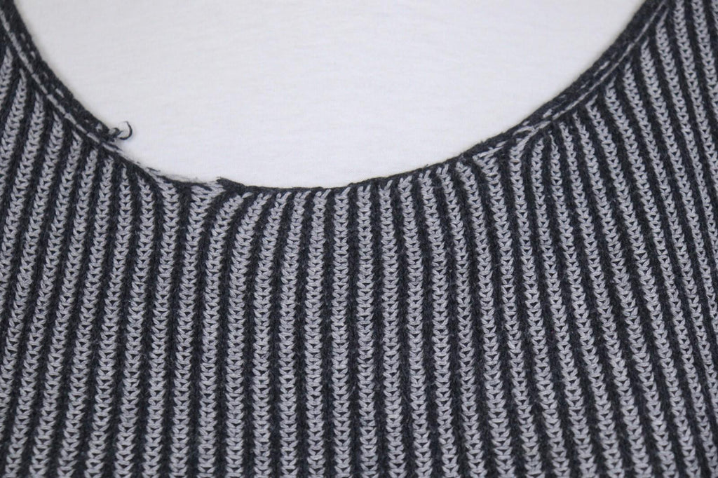 GUDRUN SJODEN Gray Black Striped Long Sleeve Blouse Top – Size S / M