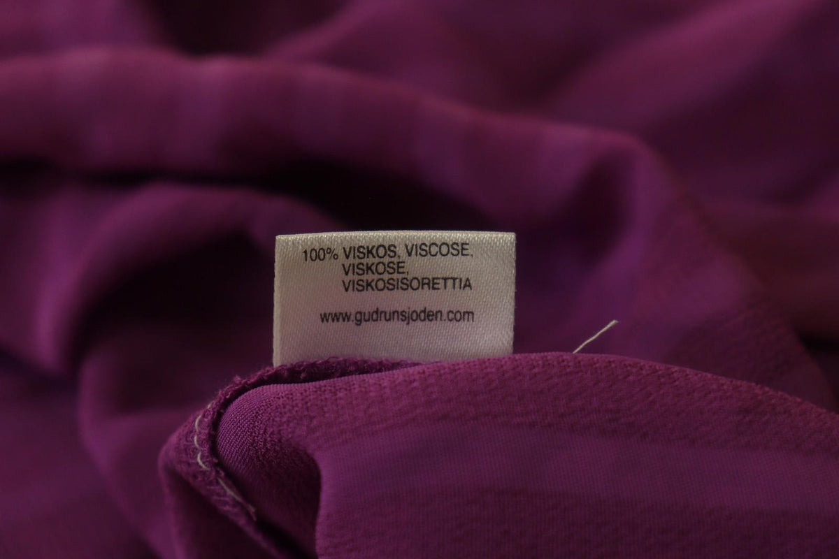 GUDRUN SJODEN Pink Striped 100% Viscose Short Sleeve Pullover Blouse Top Sz L/XL