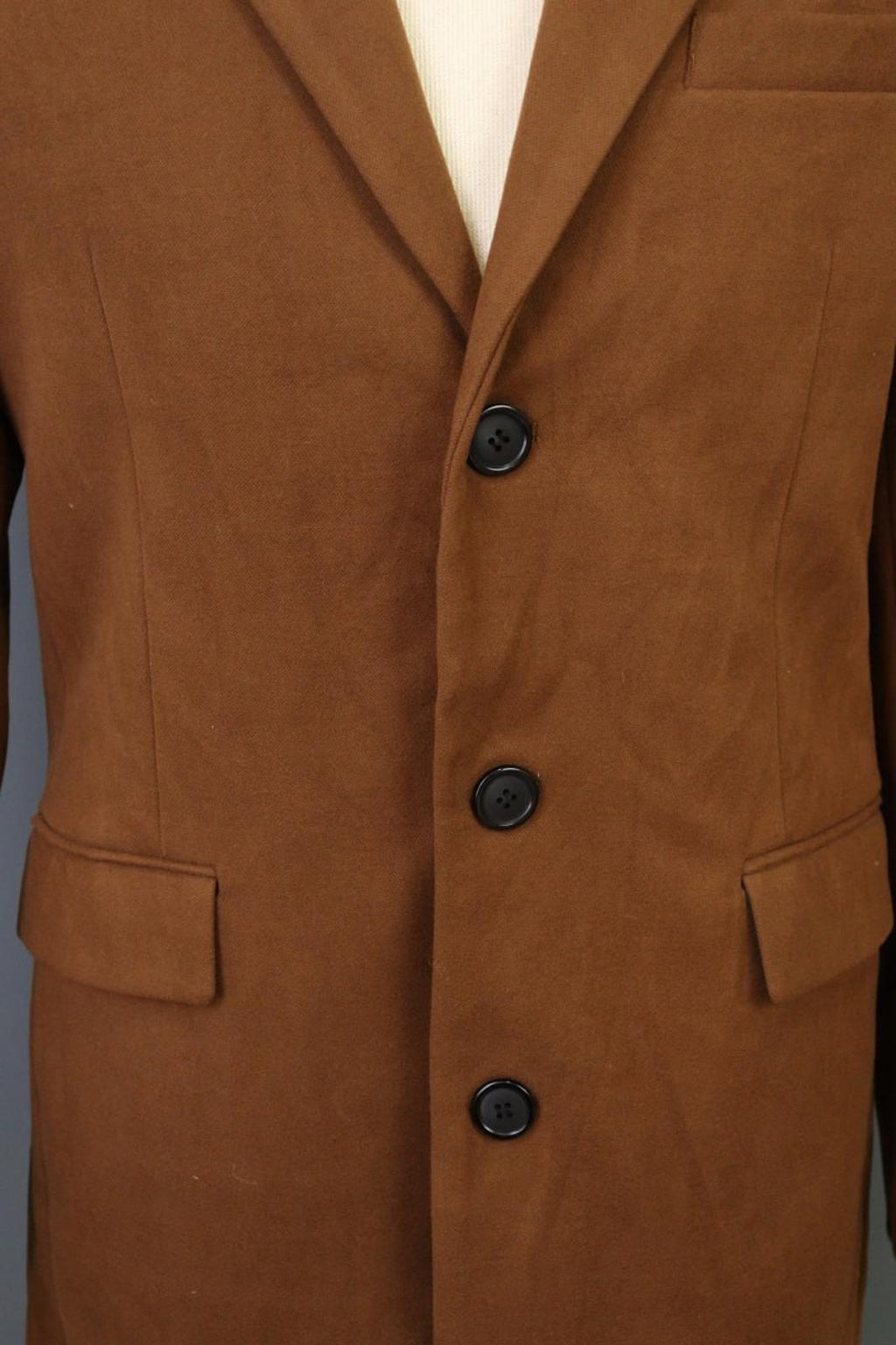 LBM Tan Cotton Tailored Fit Notch Lapel Single Breasted Blazer Jacket – Size 48R