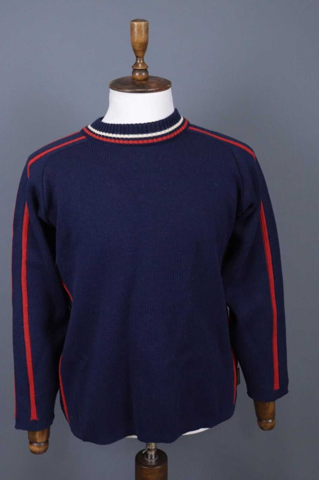 DALE OF NORWAY Blue / Red Colorblock Wool Knit Ski Sweater – Size S