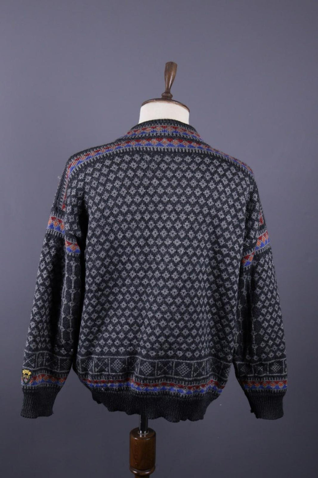 DALE OF NORWAY Sport Black Fair Isle Wool Knit Ski Sweater – Size XL