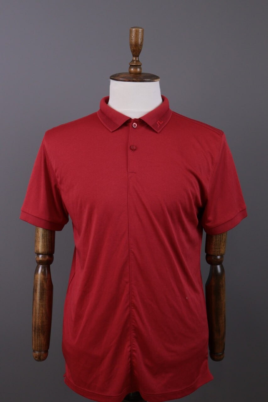J.Lindeberg Regular Fit Sport Red Short Sleeve Polo Shirt – Size L