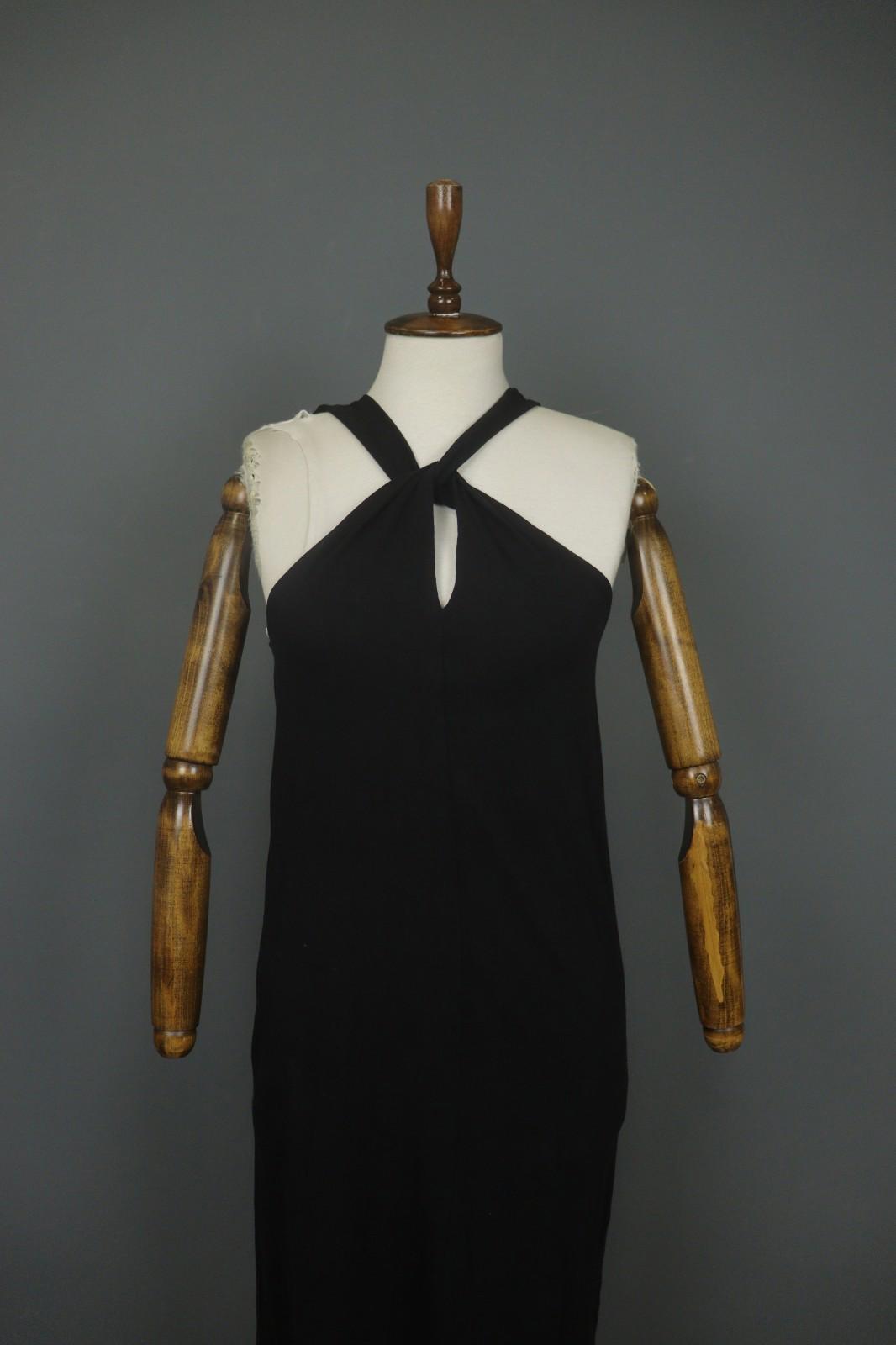 SEZANE Black Cotton Sleeveless Halter Neck Party/Cocktail Bodycon Dress – Size S