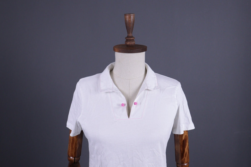 Saint James Depuis 1889 White Henley Short Sleeve Top Blouse Shirt – Size I42 /US6