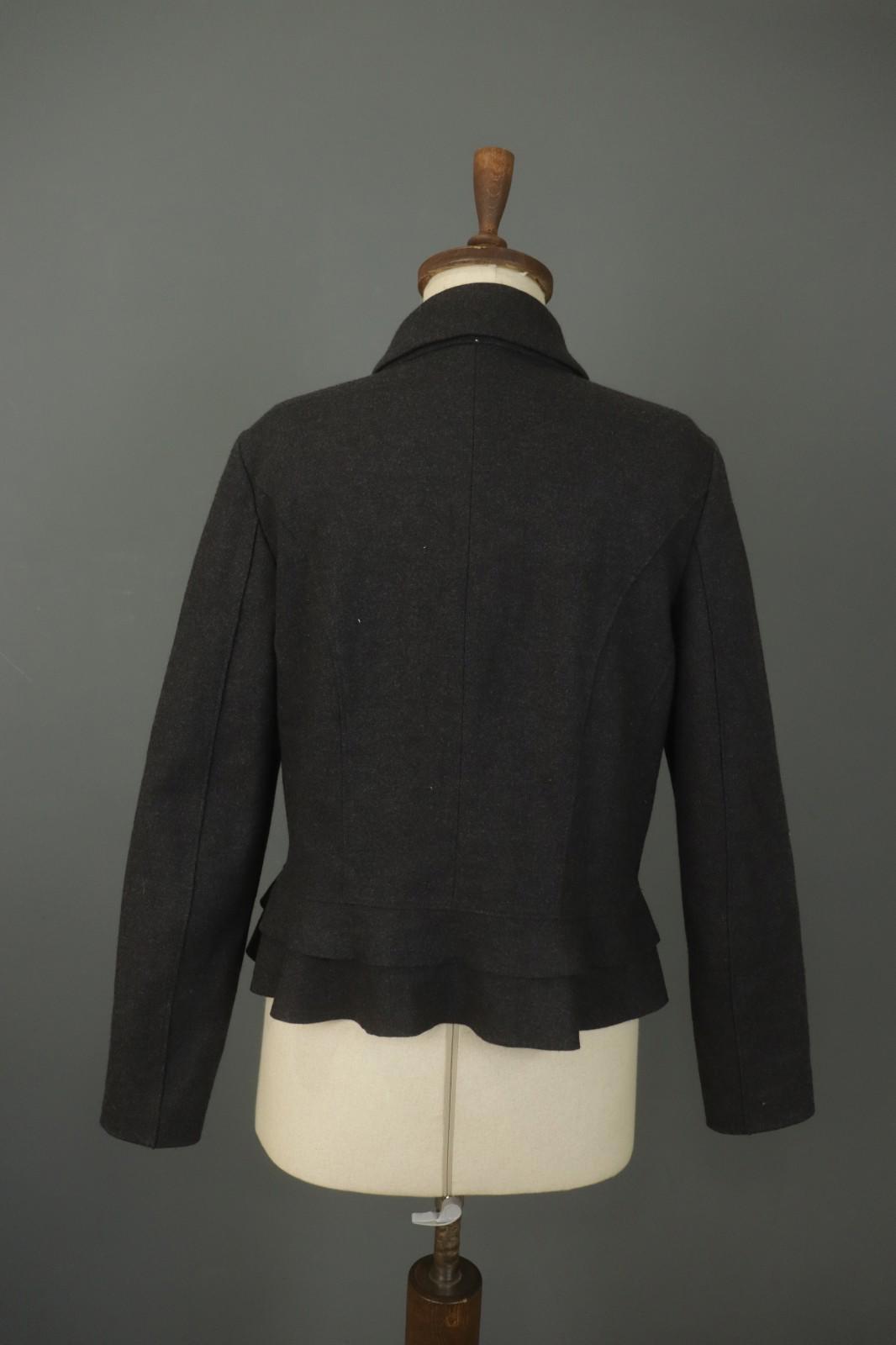 Marccain Black Wool Collared Long Sleeve Button Front Blazer Jacket – Size 5