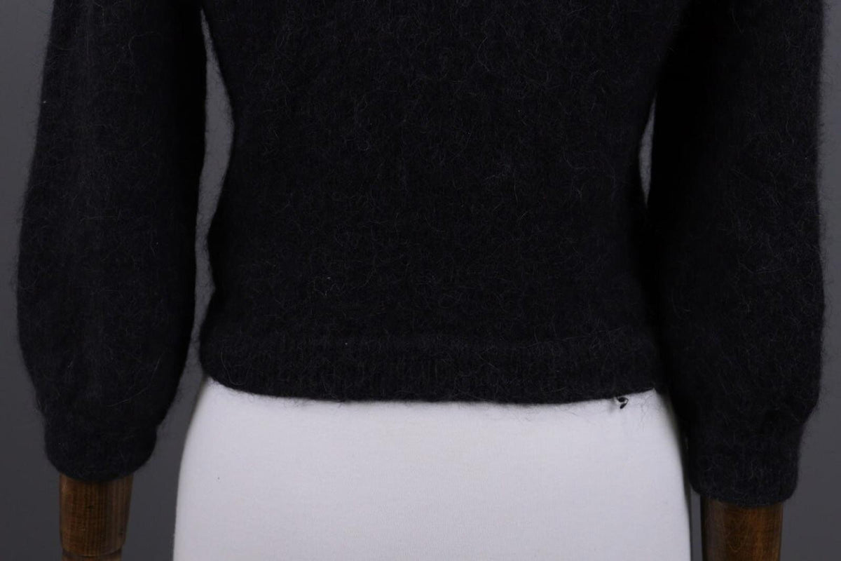 GUDRUN SJODEN Gray Alpaca Wool Knit Cropped Cardigan Sweater – Size S