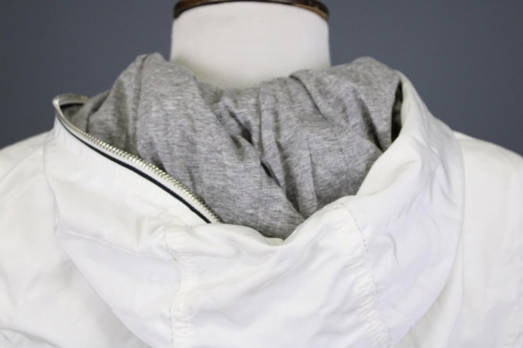 DUVETICA White Lightweight Hooded Full Zip Long Jacket – Size 44