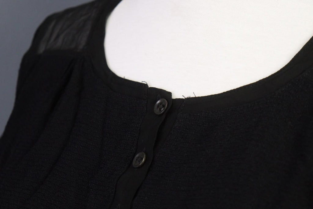TRANSIT PAR-SUCH Black Viscose Long Sleeve Button Front Shirt Dress – Size 4
