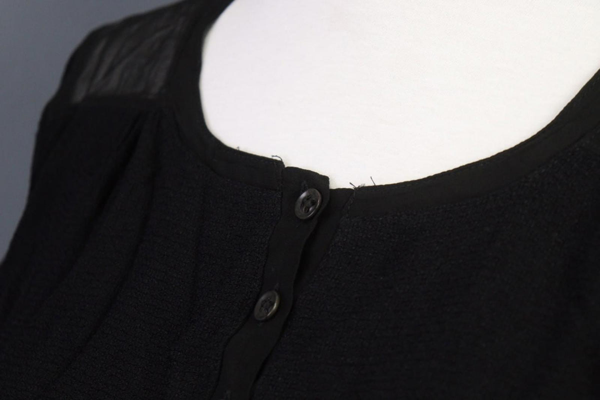 TRANSIT PAR-SUCH Black Viscose Long Sleeve Button Front Shirt Dress – Size 4