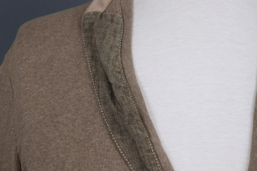 FABIANA FILIPPI Brown Shawl Collar Long Sleeve 3-Button Front Cardigan Sweater