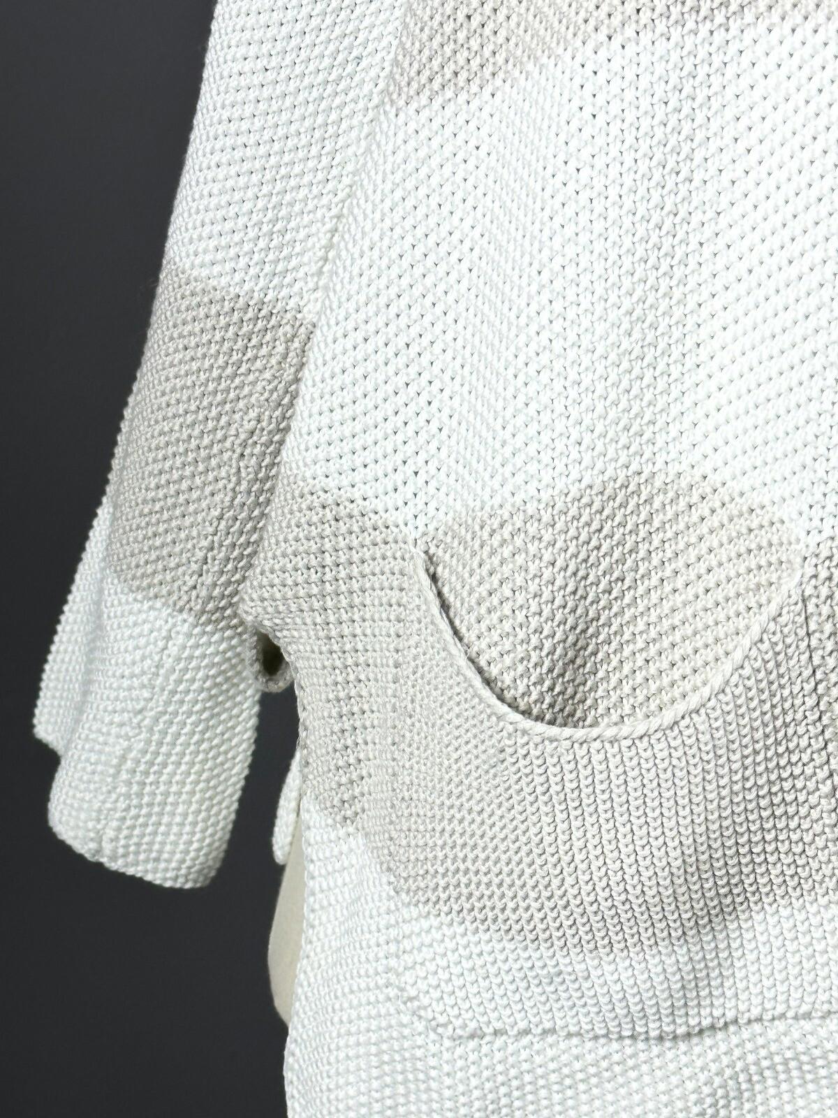 FABIANA FILIPPI Ivory Knit Striped One Button Cardigan Sweater – Size 46 L – Used