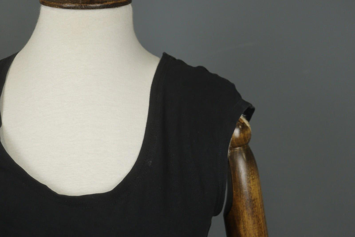 GUDRUN SJODEN Black Cotton Round Neck Sleeveless Pullover Tank Dress – Size S