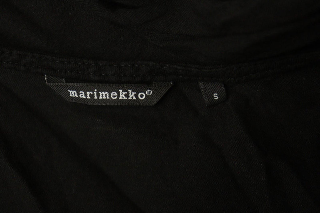 MARIMEKKO Black Viscose Pleated Lagenlook Sleeveless V-Neck Tank Dress – Size S