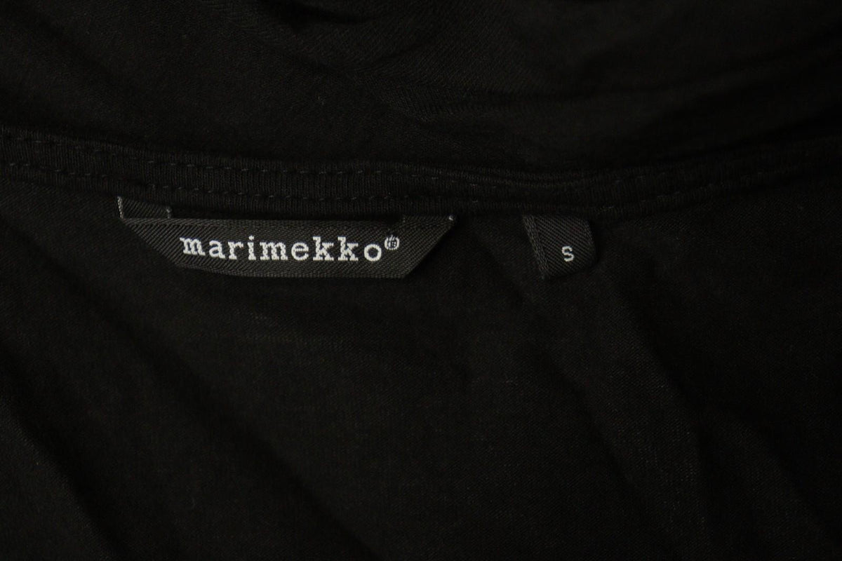 MARIMEKKO Black Viscose Pleated Lagenlook Sleeveless V-Neck Tank Dress – Size S