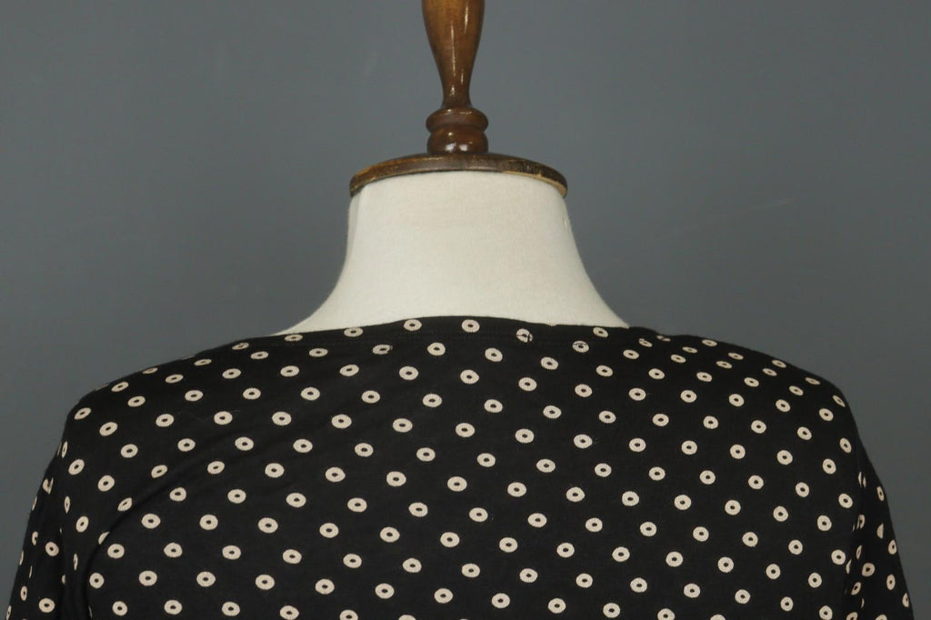 GUDRUN SJODEN Black Polka Dot Modal Long Sleeve Tie Waist Wrap Dress – Size M