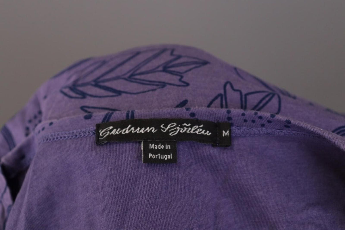 GUDRUN SJODEN Purple Floral Pockets Short Sleeve Blouson Midi Dress – Size M