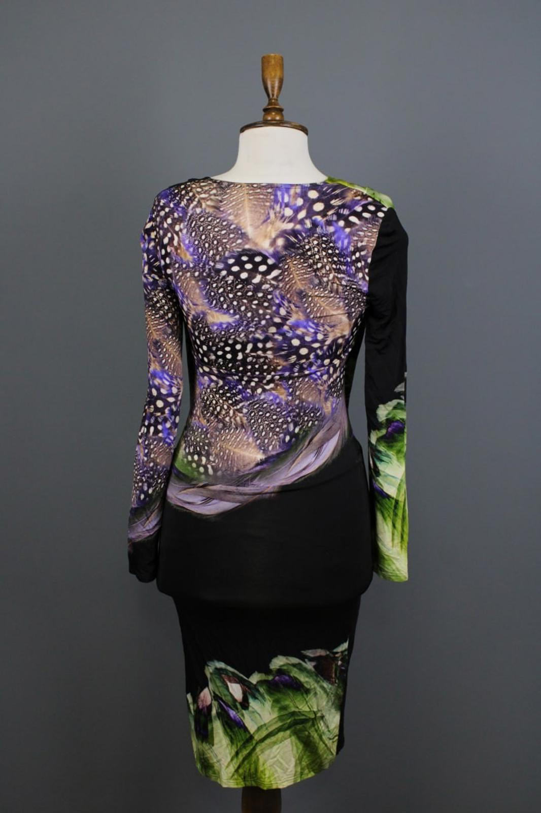 ETRO Multicolor Printed Lined Wrapped V-Neck Long Sleeve Bodycon Dress – Size 42